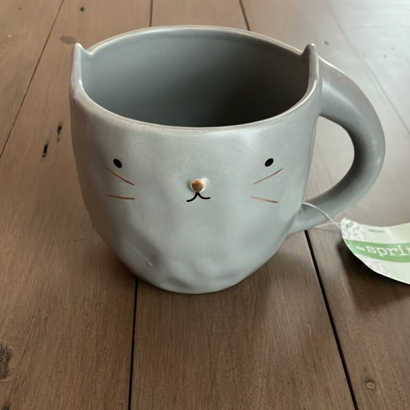 Betsey Johnson Pink and Black Peek a Boo Cat Wristlet Crossbody with Cat Mug - Picture 12 of 13